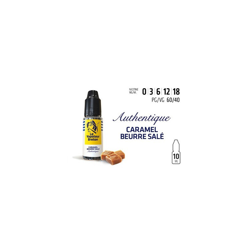 Authentique - Caramel Beurre Salé 10ML - Le Vapoteur Breton