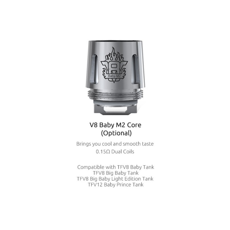 Résistances M2 0.15ohm pour TFV8 Baby par 5 - Smoktech