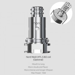 Résistances Nord Mesh MTL 0.8ohm par 5 - Smoktech