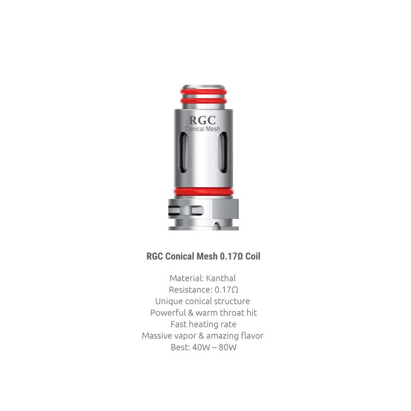 Résistances RPM80 RGC Conical Mesh par 5 - Smoktech