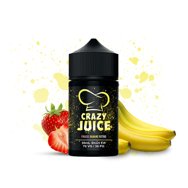 Fraise Banane Retro 50ml - Crazy Juice - Mukk Mukk