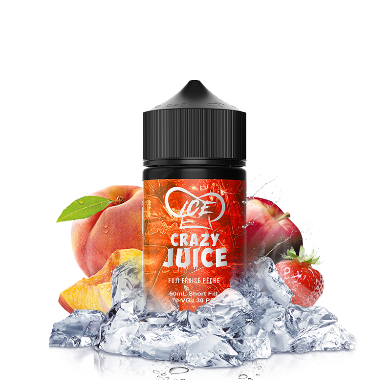 Fuji Fraise Pêche Ice 50ml - Crazy Juice - Mukk Mukk - LCA - New version