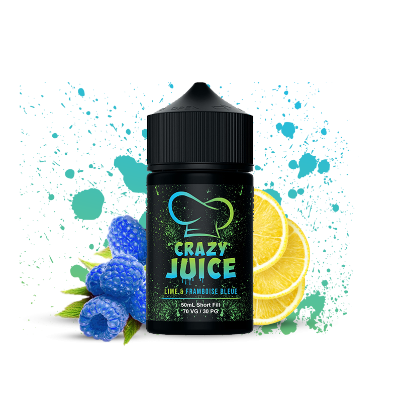 Lime & Framboise Bleue 50ml - Crazy Juice - Mukk Mukk