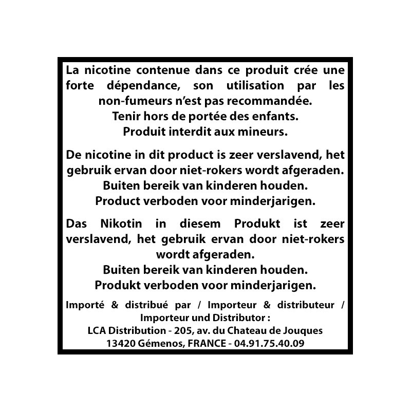Lot étiquettes avertissement/importateur Italie