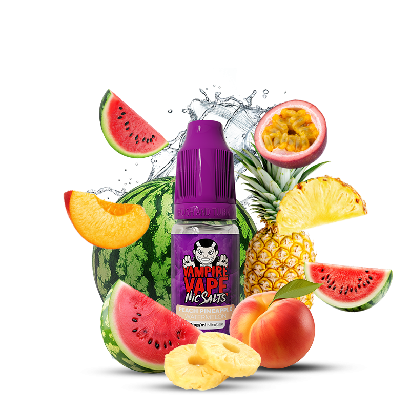 Peach Pineapple Watermelon 10ml - NicSalts - Vampire Vapes