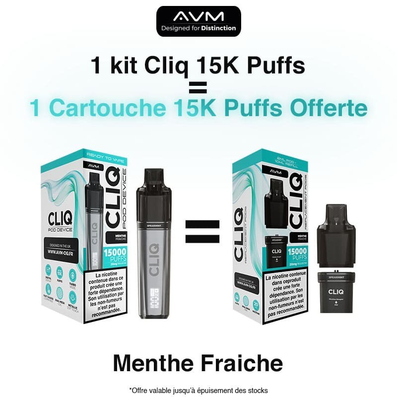 Cliq 15K puffs - Menthe Fraîche - AVM