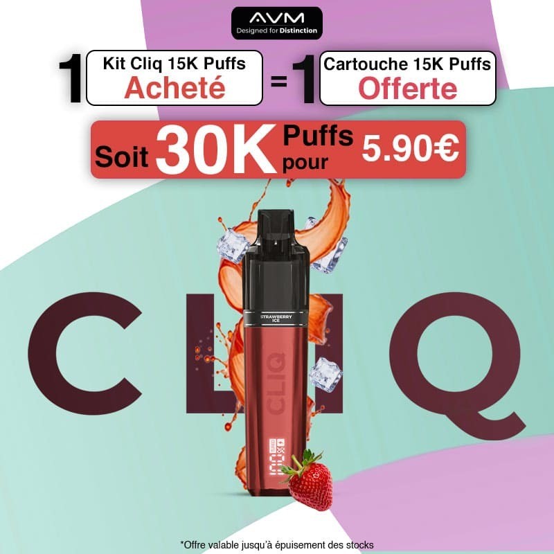 Cliq 15K puffs - Fraise Glacée - AVM