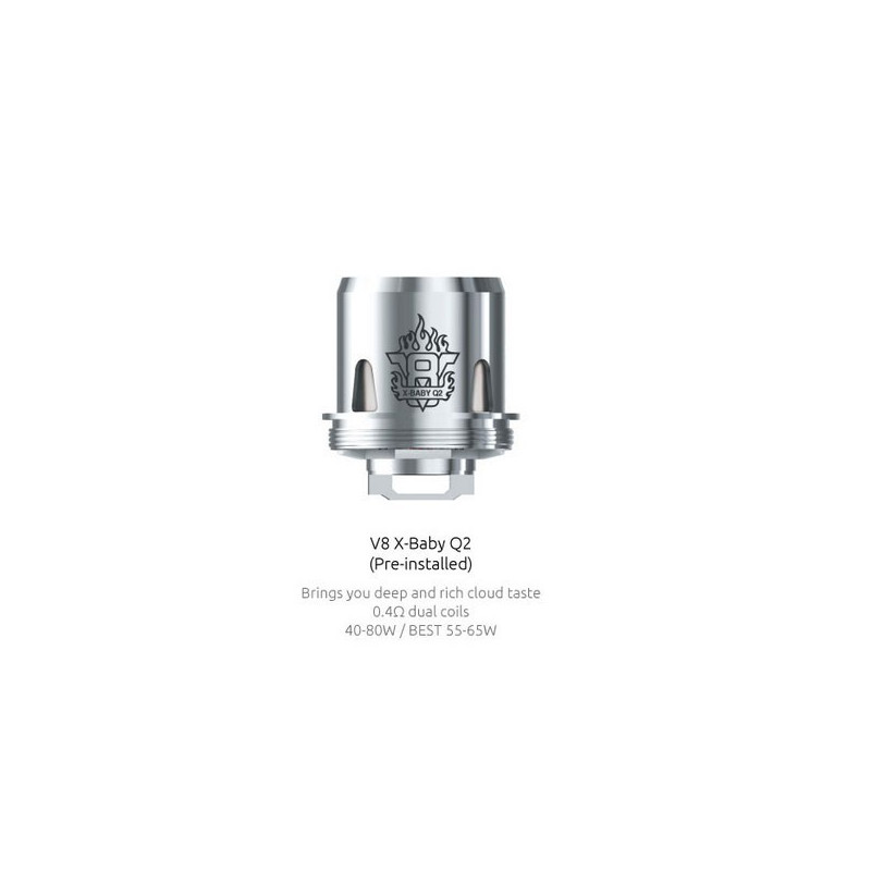 Résistances Q2 pour TFV8 X-Baby par 5 - Smoktech