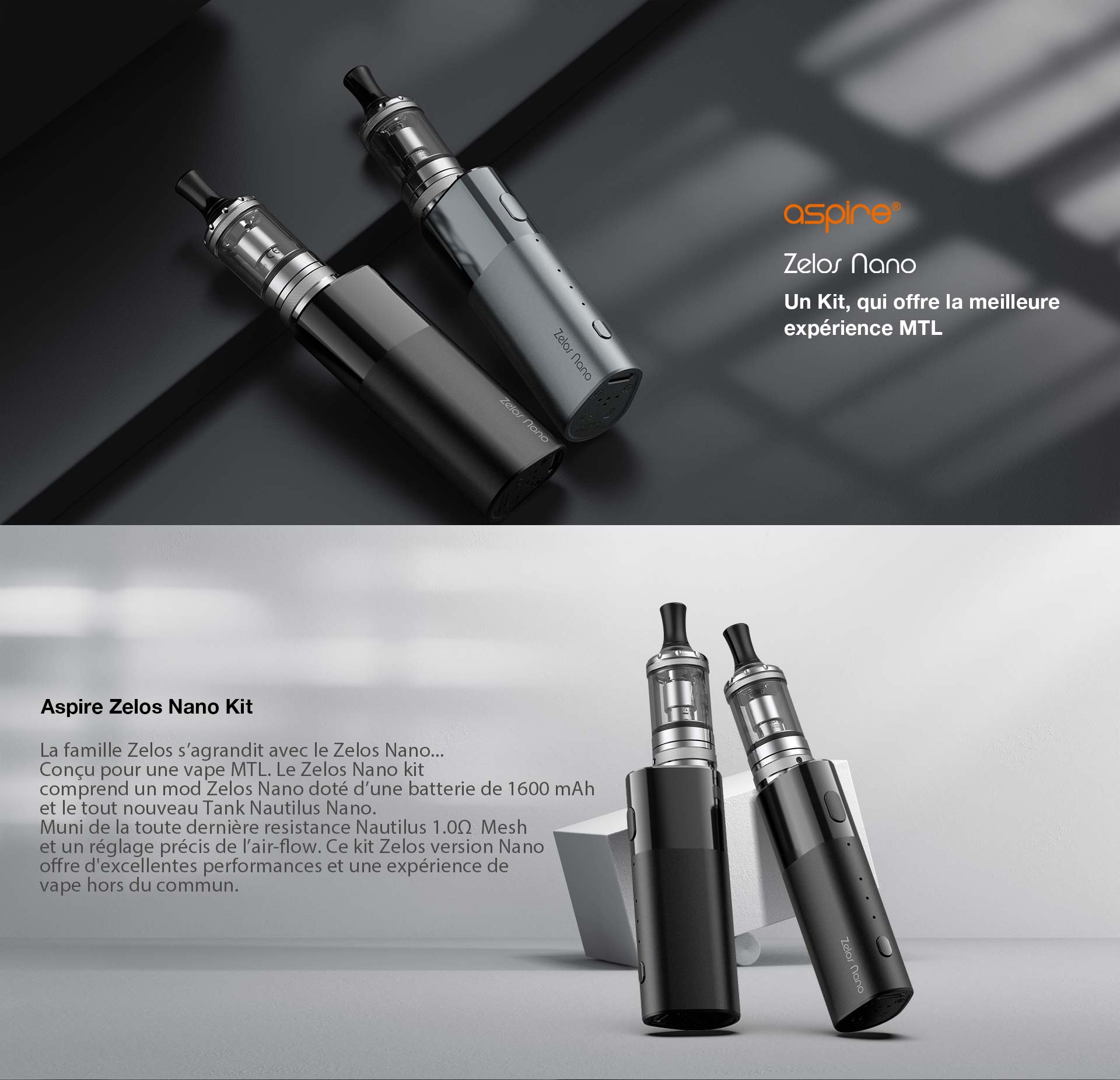 Kit Zelos Nano Aspire LCA distribution New version