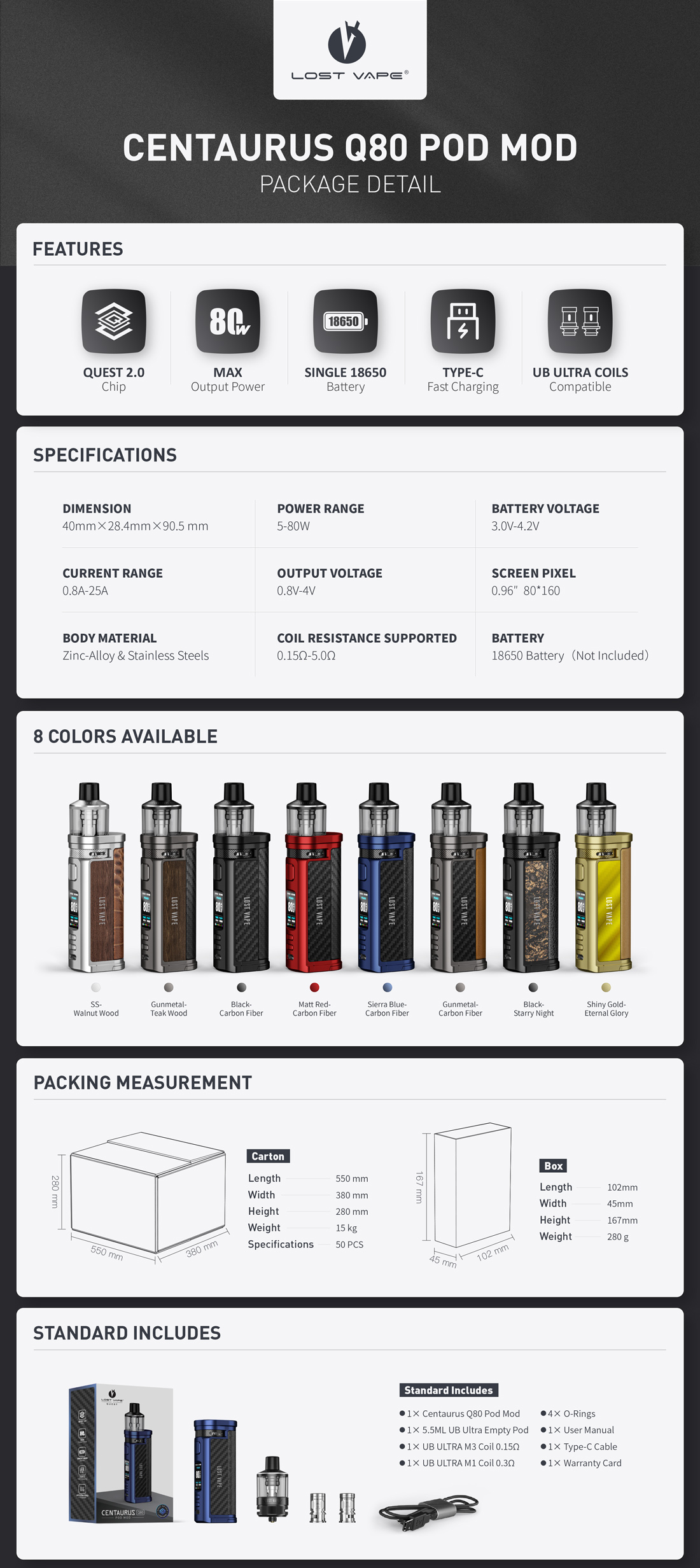 Centaurus Q80 Kit Lost Vape